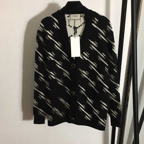 

23ss designer brand women knitted cardigan coat double g letter jacquard single breasted cashmere jacket womens clothing a1, White;black