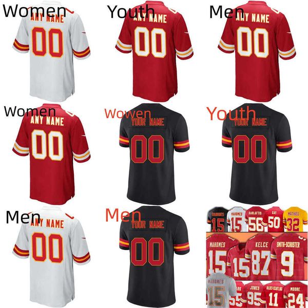 

football jersey kansas''city''chiefs''10 isiah pacheco 32 nick bolton 25 clyde edwards-helaire 1 jerick mckinn, Black;red