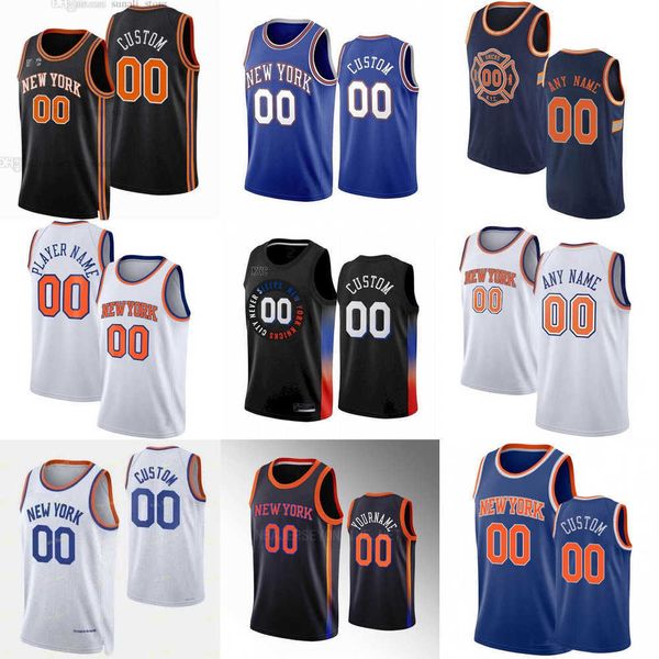 

custom basketball jerseys men women youth new york''knicks''23 mitchell robinson 5 immanuel quickley 55 isaiah hartenste, Black