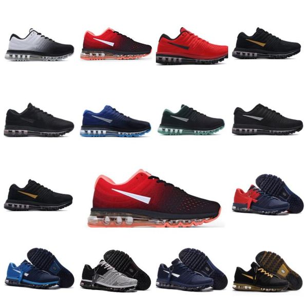 

mens running shoes women designer sneakers triple cushion man sports shoe fly black white red blue run trainers size 40-46