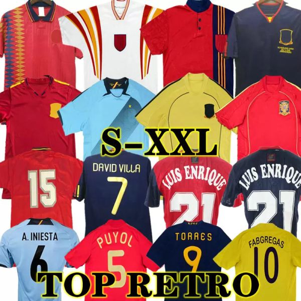 

david villa final 2010 spain retro jerseys 1996 1994 raul xavi hierro luis ensrique alonso caminero iniesta puyol torres 2008 2012 2002 guer, Black;yellow