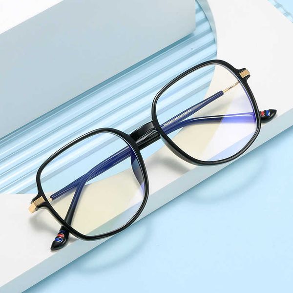 

sunglasses new anti blu ray computer glasses women's plain face versatile net red wind tr90 frame men can be equipped with myopia, White;black