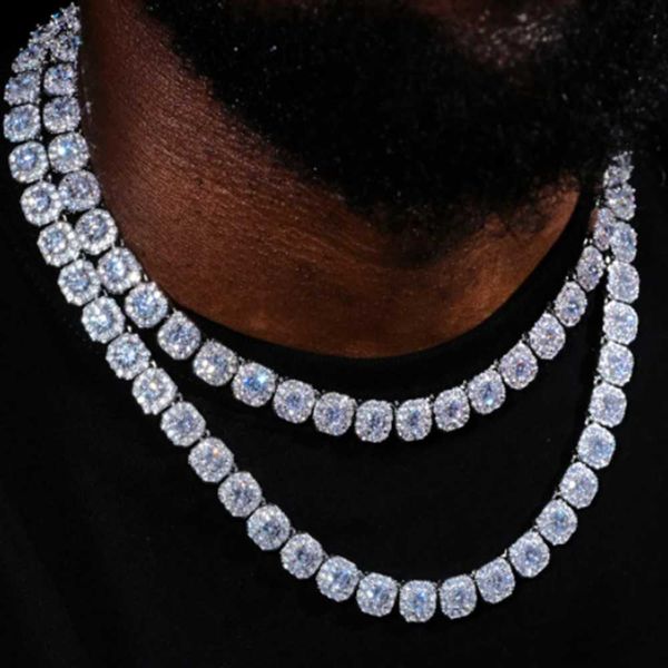 

aaa gems bling pink square crystal link chain necklace hip hop gold silver color 13mm luxury cuban choker necklace jewelry
