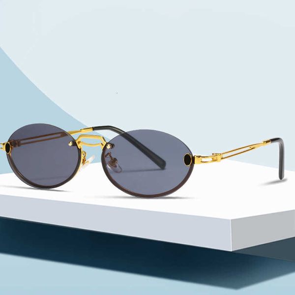 

karka glasses new frameless oval sunglasses fashionable fashion street ps ka jia, White;black