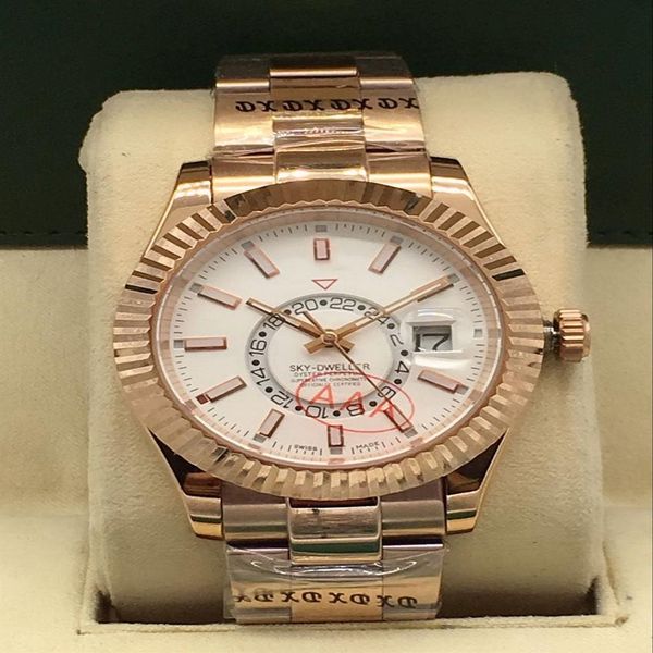 

new fashion rose gold men's watch stainless steel strap automatic machinery watches sk y sports date women wrist281l, Slivery;brown