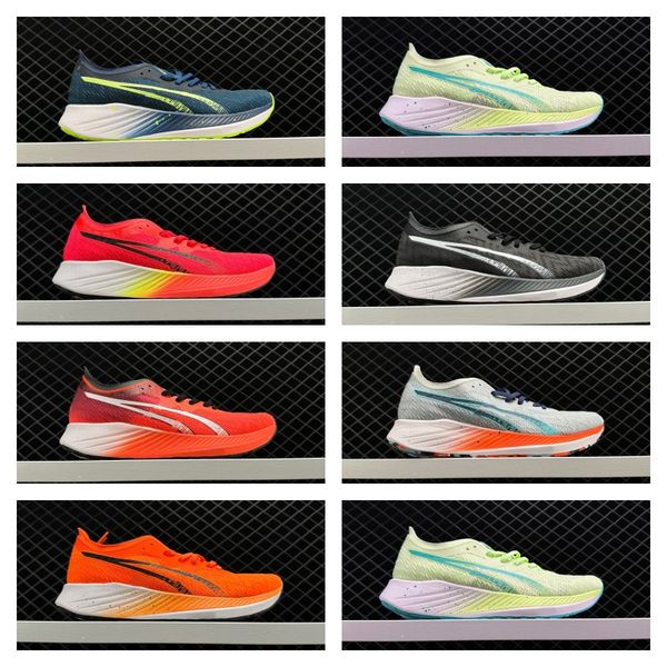 

magic speed marathon sports running shoes mens womens platform sneakers runner trainers bright mango yellow volt white dark smoke grey sneak