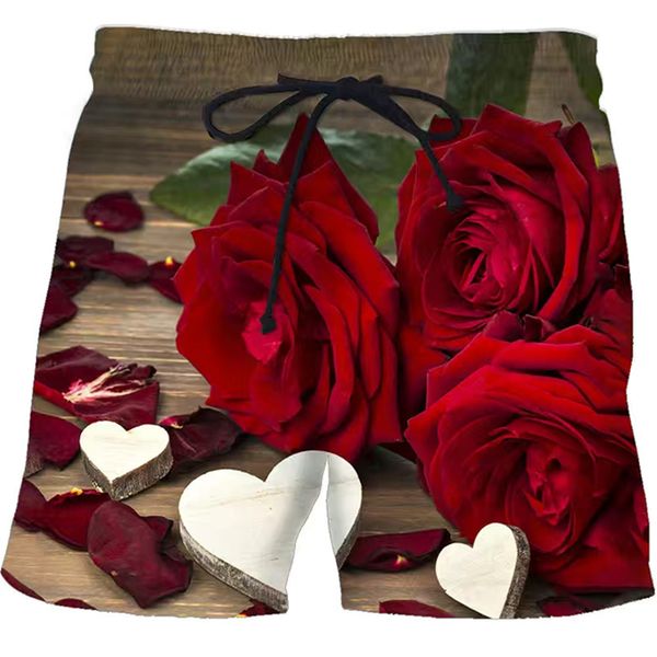 

men's shorts summer men and women's creative 3d printed pattern plant sports fashion trend european american style casual shorts 2, White;black