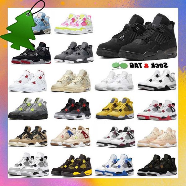 

2023 quality jumpman 4s basketball shoes for men high og sail university blue military black cat red thunder bred taupe haze white oreo