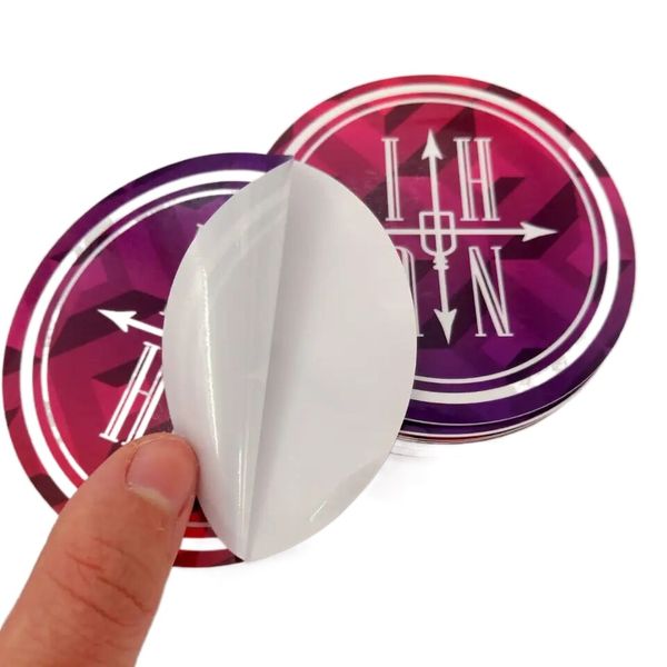 

custom waterproof adhesive pvc sticker printing die cut vinyl sticky label for cups jars bottles cans packages stickers