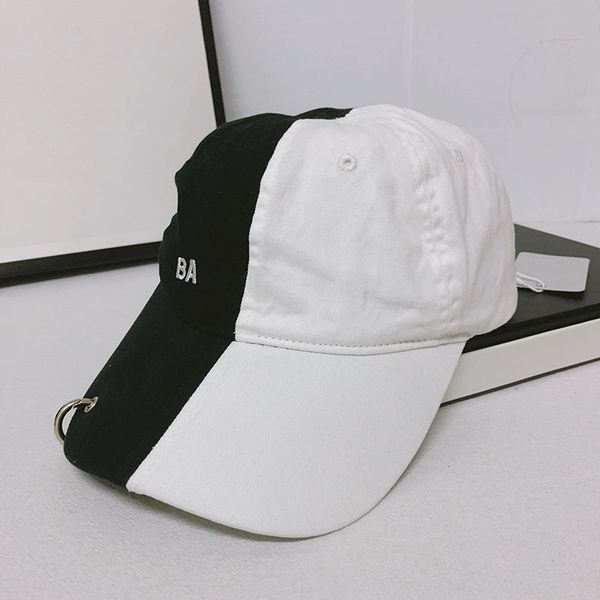 

designer two-color patchwork baseball caps hats ring for mens womens sun protection cotton casquette spring summer fall casual beach vacatio, Blue;gray