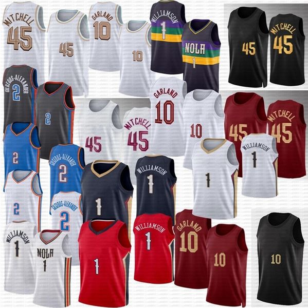 

donovan mitchell cav jersey clevelands 2022 -23 city darius garland zion williamson 2 gilgeous-alexander jerseys, Black;red
