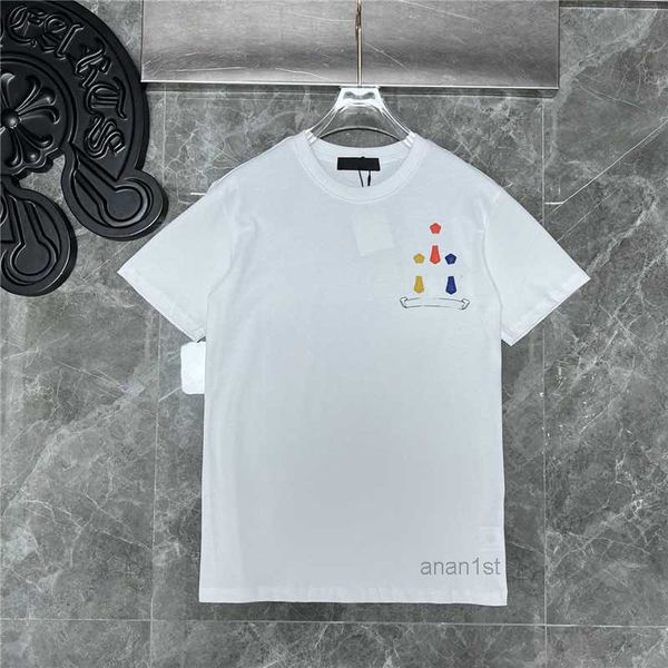 

classics mens2023 shirts heart brand crew neck chromes short sleeves teest-shirts sweater casual horseshoe sanskrit, White;black