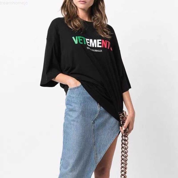 

vetements 100% cotton t-shirt men women t shirt 0304, White;black