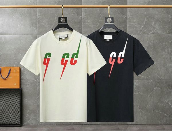 

2023 men's t-shirt designer luxury men's and women's t-shirts summer crewneck sweat absorbent short sleeve outdoor breathable, White;black