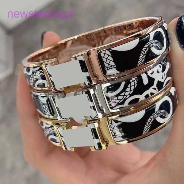 

designer herms bracelet online shop copper enamel fashion bangle luxury jewelry women's and men's rose gold s with or, Black