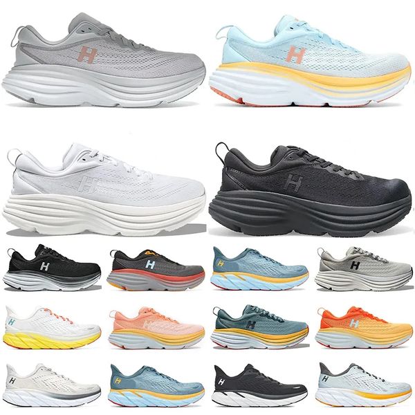 

running shoes hoka one bondi 8 for men women triple black white haror mist anthracite castlerock amber yellow mens trainers breathable sport