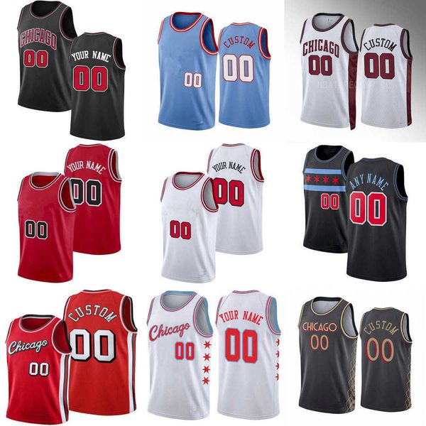 

chicago''bulls''custom men womens youth goran 7 dragic andre 3 drummond alex 6 caruso patrick 44 williams ayo 12 dosunmu, Black;red