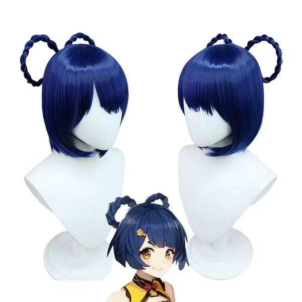 

30cm game original god cosplay wig eight-figure hemp wreath, Black