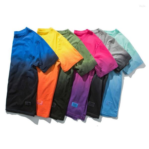 

men's t shirts summer casual short sleeve gradient t-shirt men cute korean boys tshirt multicolor tee shirt man oversized male 3xl 123, White;black