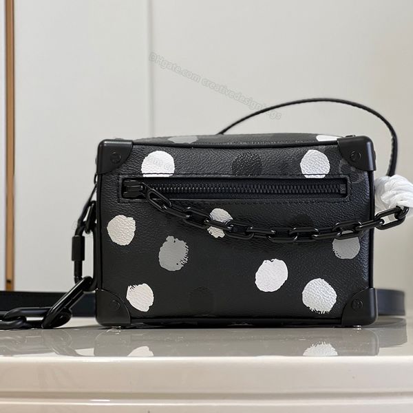 

10a l bag crossbody bag mini soft luggage trunk bags resin chain dot canvas shoulder zipper for men and women cosmetic case vintage handbag