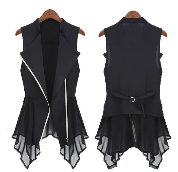 

women s jackets 2023 chiffon jacket spring autumn model slim long jacket europe sleeveless coats jackets m  xl 230303, Black;brown