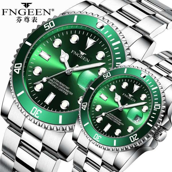 

fngeen water ghost watch men's watch women's watch waterproof electronic watch lovers quartz watch, Slivery;black