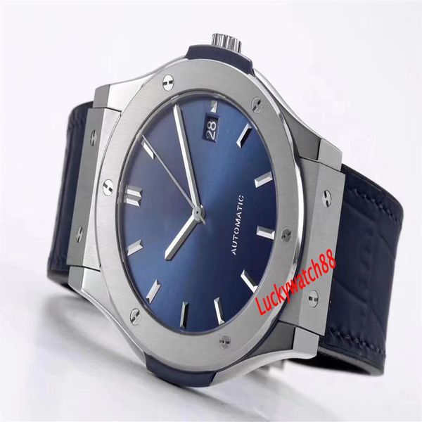 

2022 whole luxury men's business watch automatic movement 904l stainless steel leather strap sapphire glass2587, Slivery;brown