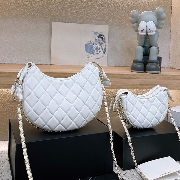 

23ss designers classic mini half moon crossbody bags france brand quilted matelasse genuine leather women adjustable shoulder strap bag luxu