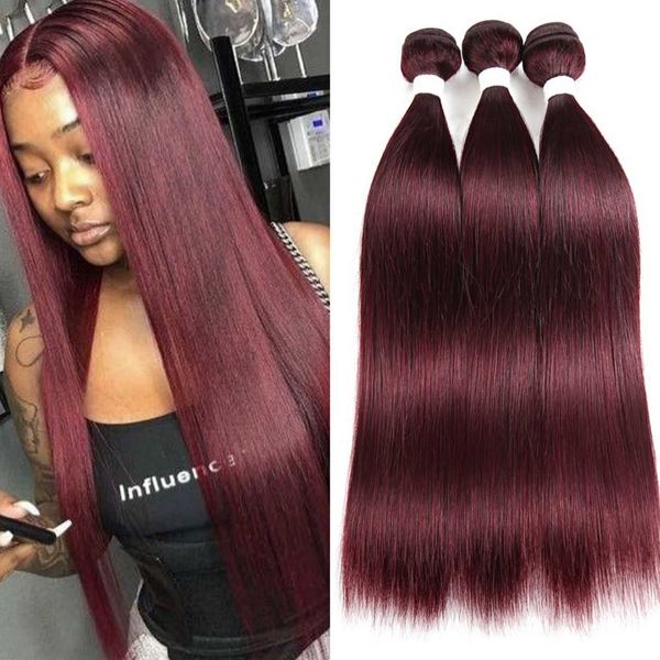 

wig caps 99jburgundy brazilian human hair weave bundles precolored straight human hair bundles remy hair bundle deals 34pcs soku, Black;brown