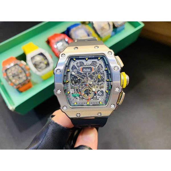 

luxury automatic mechanical watch richa milles rm11-03 swiss movement sapphire mirror imported rubber watchband mens sport brand watches tkq