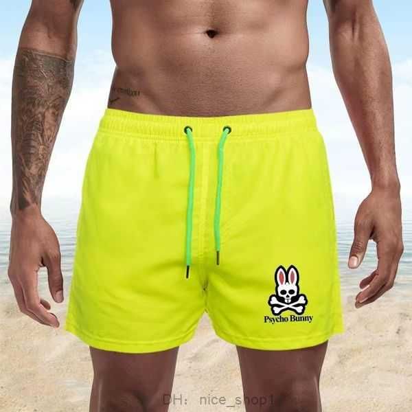 

mens fashion shorts beach pants leather skull rabbit animal print psycho bunny surf quick dry european and american style 3 a1ld, White;black