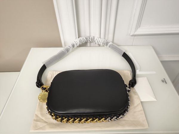 

mccartney bag stella shoulder fashion women bag camera bag thick chain badge designer adjustable length shoulder strap