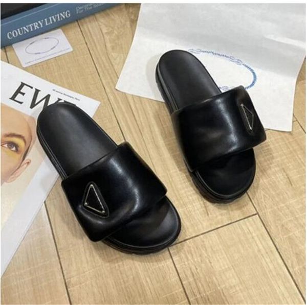 

2023 women slippers slide sandals platform mule hook loop adjustable sports buckle flat slides flip flops summer loafers bath shoes black wh