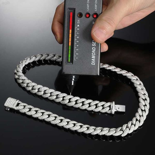 

mens luxury 32 carats diamonds chain 12mm sterling silver vvs moissanite diamond full iced out bling cuban link chain necklace