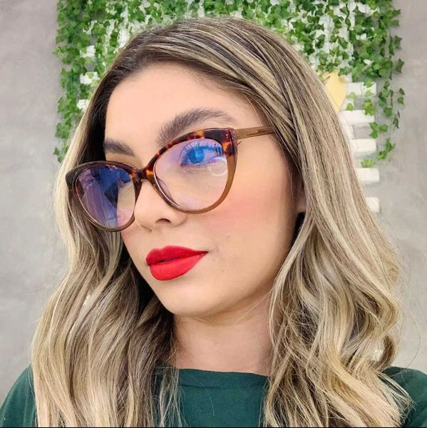 

new cat's eye tr90 anti-blue flat lens plain color can be matched with myopia frame glasses frame, White;black