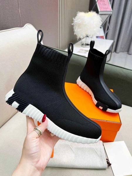 

2023s/s luxury men high casual shoes bouncing sneakers technical suede goatskin sports light sole trainers italy brands men's casual wa, Black