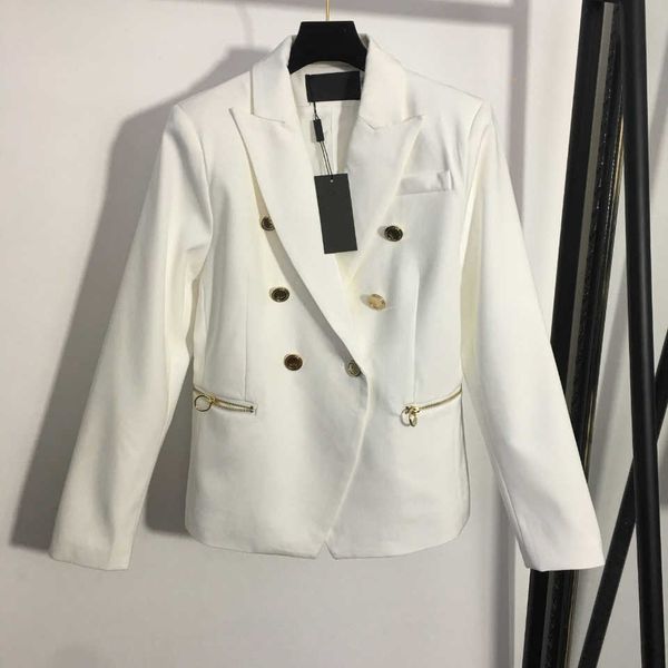 

23ss women brand designer jacket custom b-letter double-breasted zipper pocket slim suit coat fashion womens clothes, Black;brown
