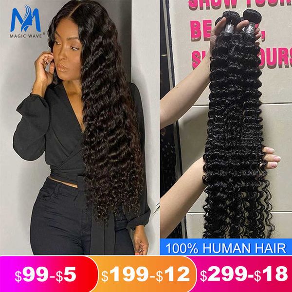

wig caps deep curly hair 10a bundles brazilian hair weave 28 40inch deep wave human hair bundles natural color 100 human hair extension, Black;brown