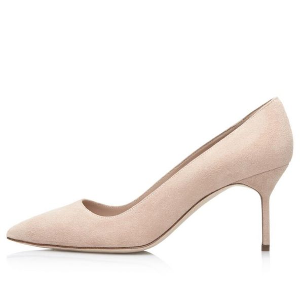 

fashion women sandals pumps senior bb nude navy suede pointed toe pump 70 mm italy popular shallow mouth designer bride wedding party high h, Black