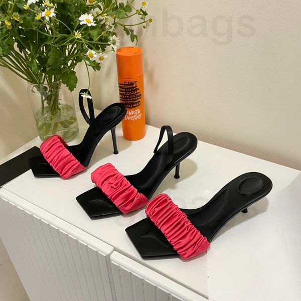 

2023 classic embroidered shoes designer shoes sandals square head summer sequin slippers 5cm 7cm 10cm, Black