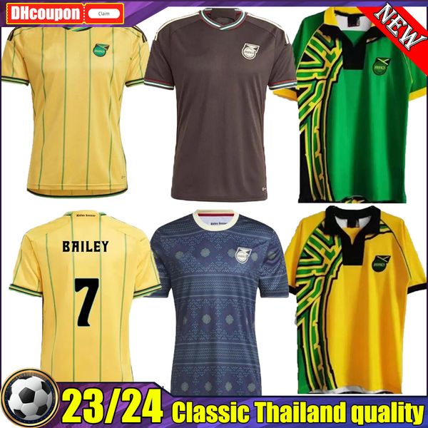 

jamaica player version bailey soccer jerseys 23 24 national football team antonio reid nicholson lowe antonio 1998 retro earle gayle whitmor, Black;yellow