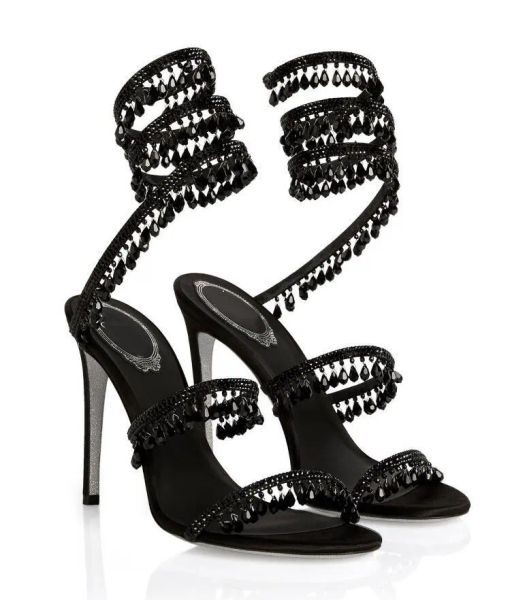 

dress renes-caovillas women shoes chandelier embellished leather sandals black sandal heel