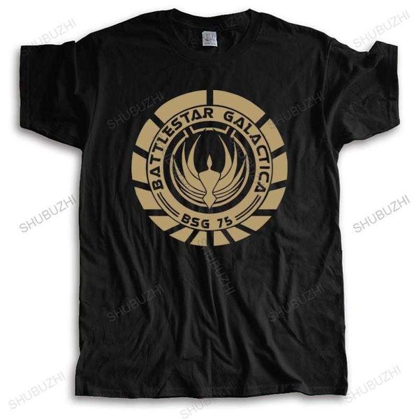 

men's t-shirts mens loose summer cotton black funny tshirt battlestar galactica bsg 75 scifi new man casual t shirt cotton drop shippi, White;black
