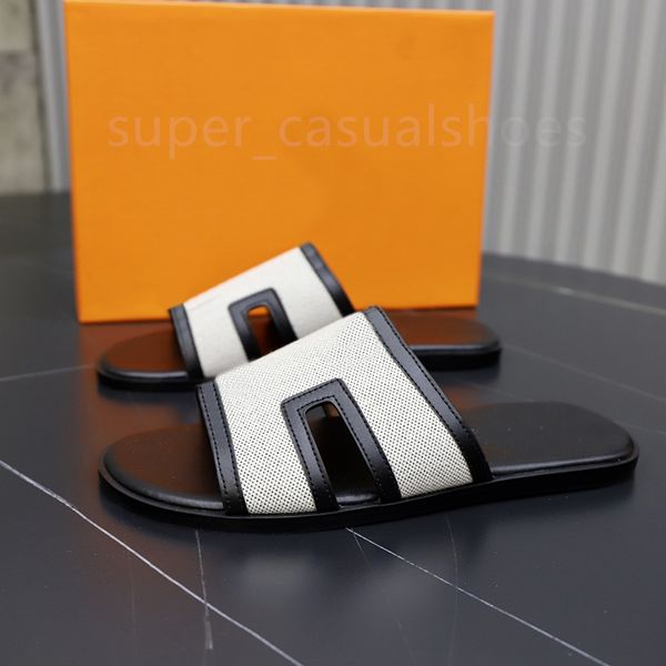

men designer slipper slide sandals summer classic brand beach casual sandals flat slippers size 38-45, Black