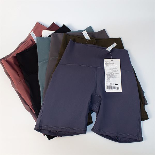 

ll yoga shorts suit align women's sports high waist 4-point pants running fi gym underwear workout short leggings 6 colors