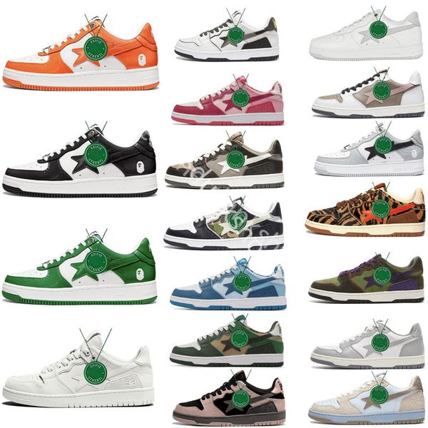 

bapesta bapestas baped sta casual shoes sk8 low men women black white pastel green blue suede pink mens womens trainers outdoor sports sneak