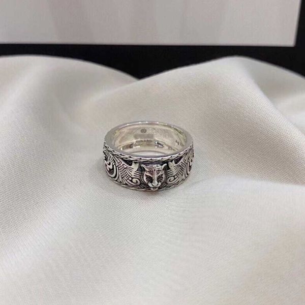 

luxury ornament sterling silver silver head worn out personalized trend index finger ring