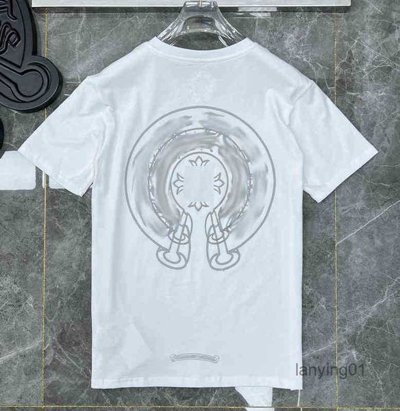 

men's t-shirts luxury classic mens t shirts ch brand fashion men sanskrit letter t-shirt horseshoe cross designer tshirts man hip hop, White;black