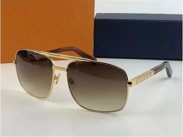 

designer lou vut luxury cool sunglasses fashion classic 0259 for men metal square gold frame uv400 vintage style attitude protection case wi, White;black