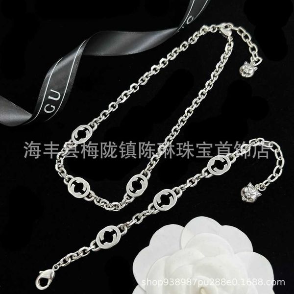 

r jewelry silver chain lion head ancient family interlocking hollowed-out bracelet made of old earrings female